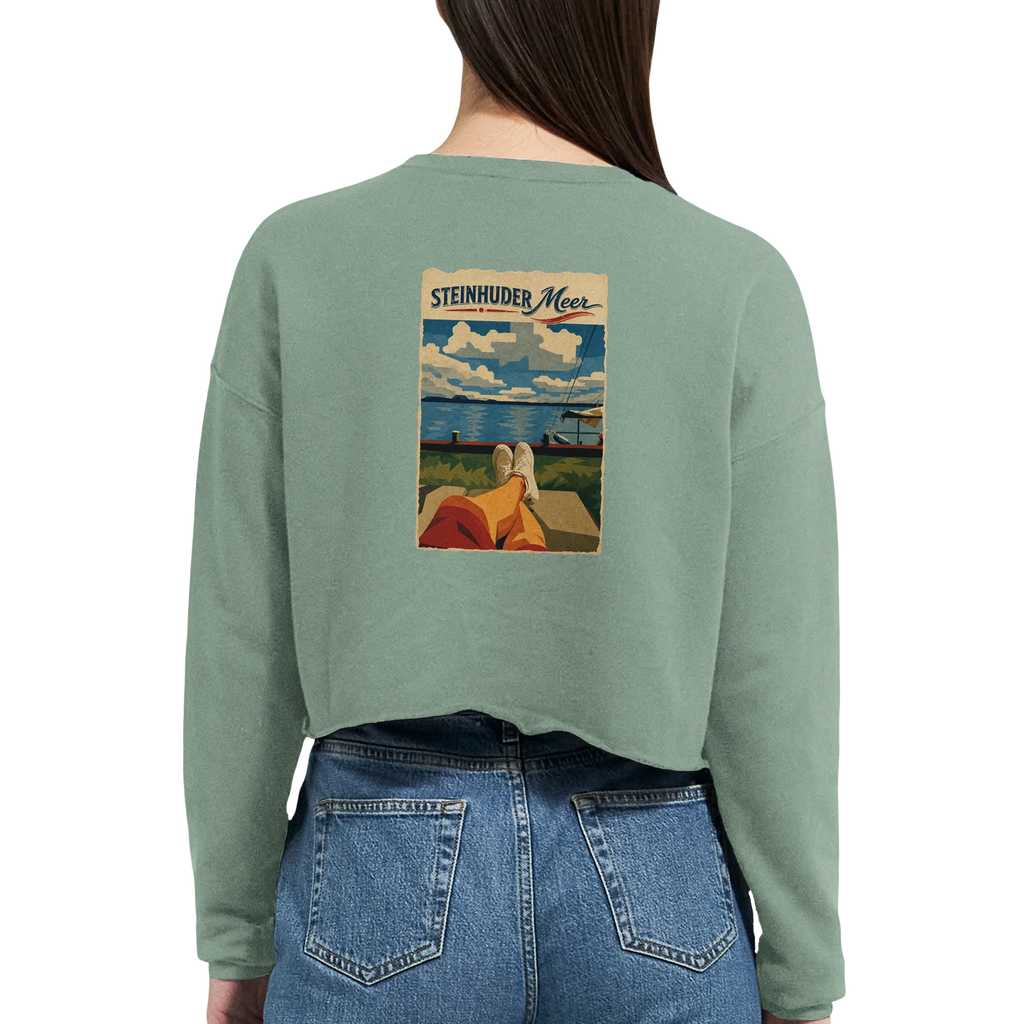 Damen-Pullover in Staubblau mit Motiv „Chillout“