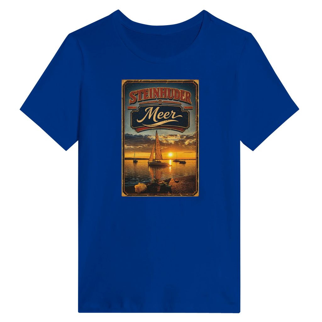 Damen-T-Shirt in Weiß mit Motiv „White Night am Wilhelmstein mit Sunset“