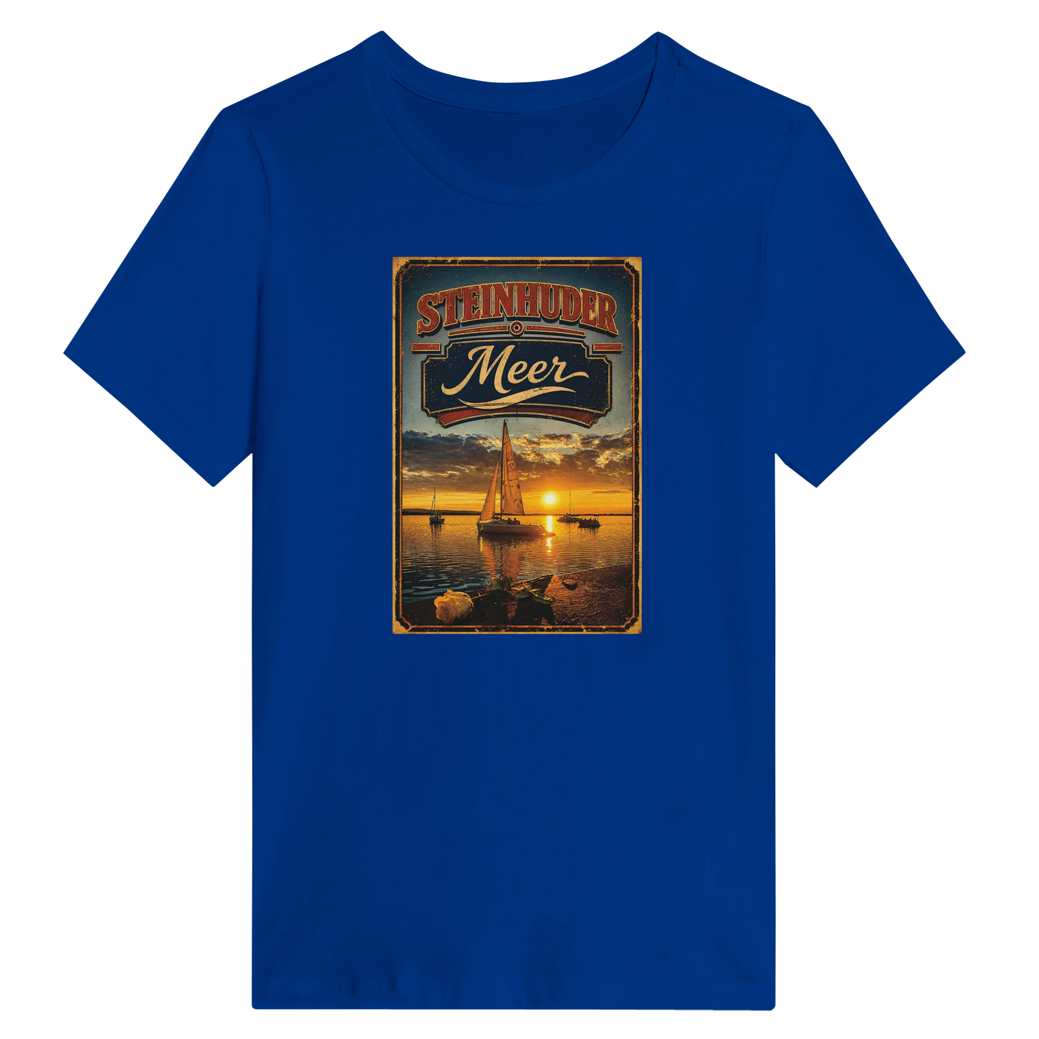 Damen-T-Shirt in Weiß mit Motiv „White Night am Wilhelmstein mit Sunset“