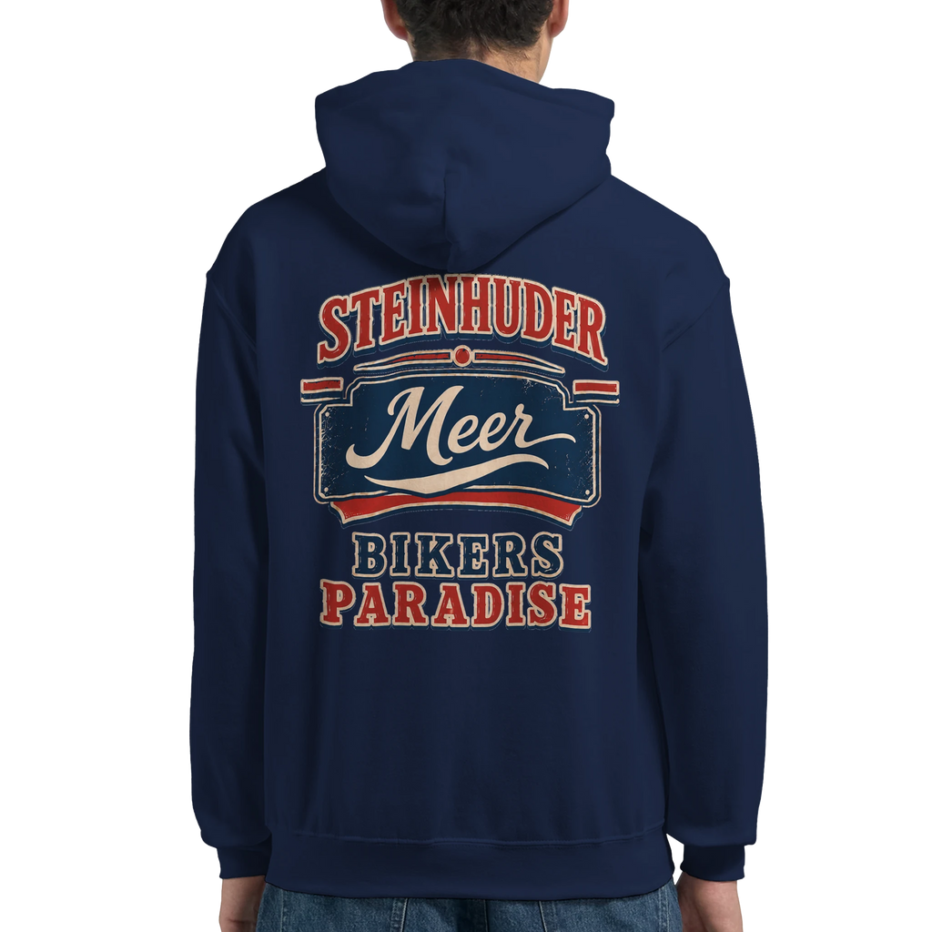 Hoodie in Weiß mit Motiv „Bikers Paradise“