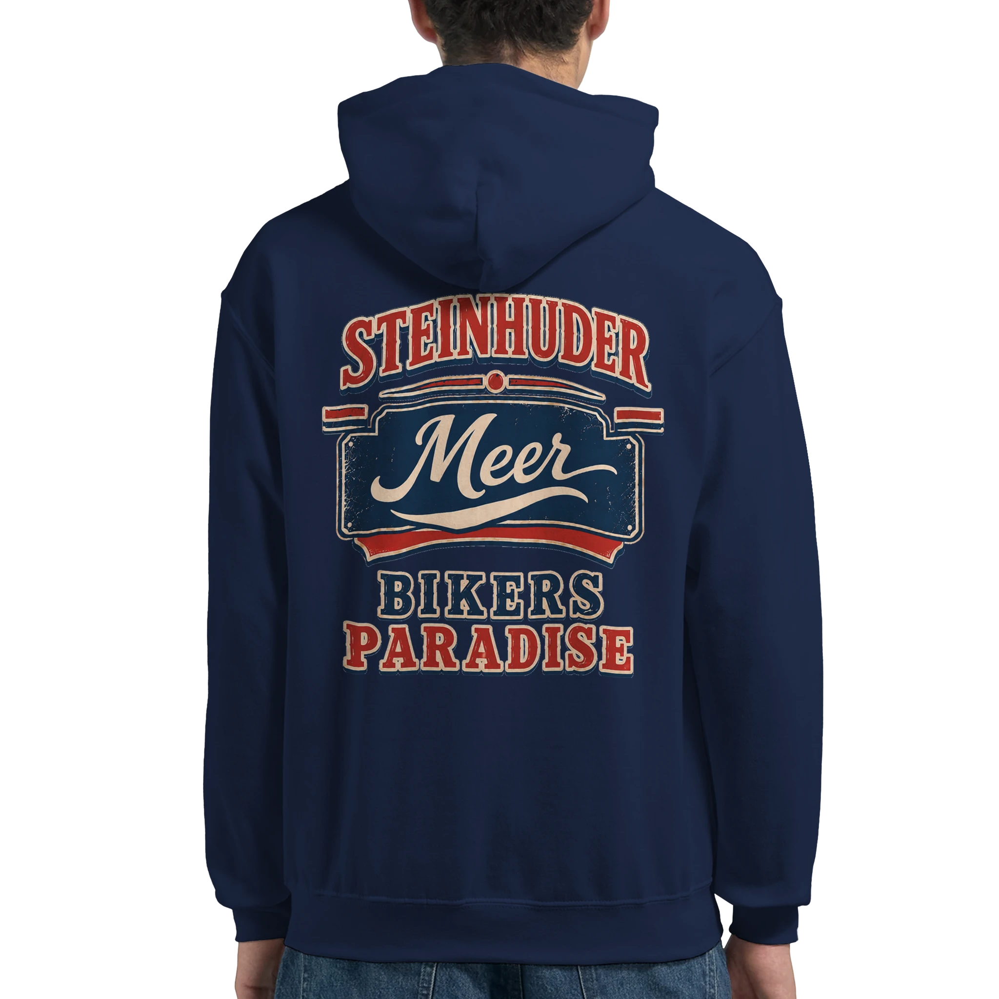 Hoodie in Weiß mit Motiv „Bikers Paradise“