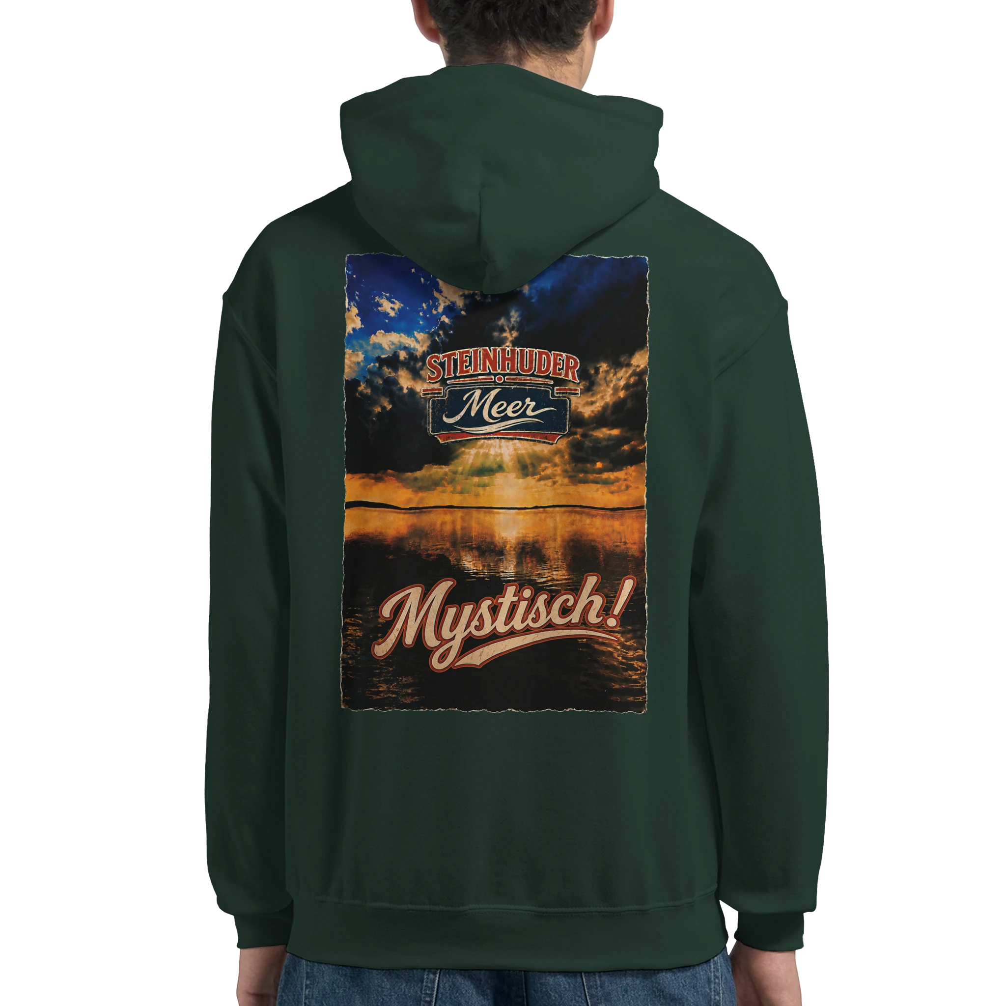 Hoodie in Aschgrau mit Motiv „Mystisch“