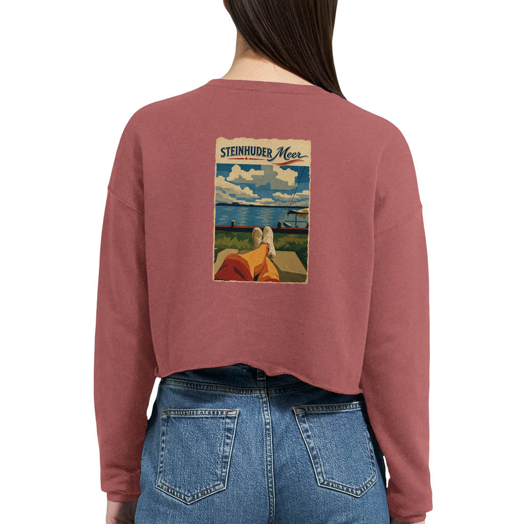 Damen-Pullover in Staubblau mit Motiv „Chillout“
