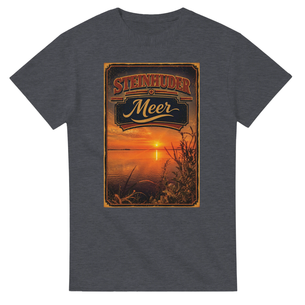 T-Shirt in Weiß mit Motiv „Sunset am Steinhuder Meer“