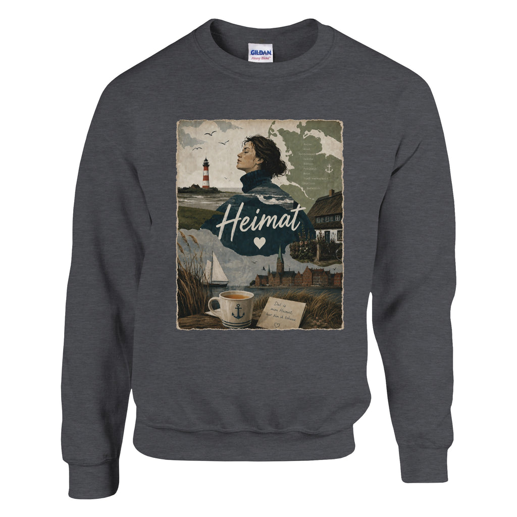 Pullover in Hellrosa mit Motiv „Heimat mit Herz“