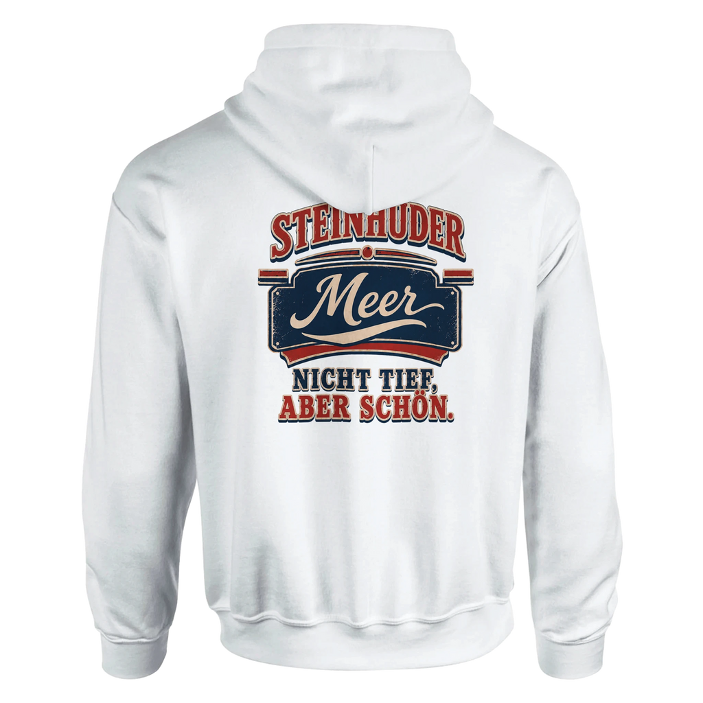 Hoodie in Aschgrau mit Motiv „Nicht tief, aber schön – HeimatLiebe“