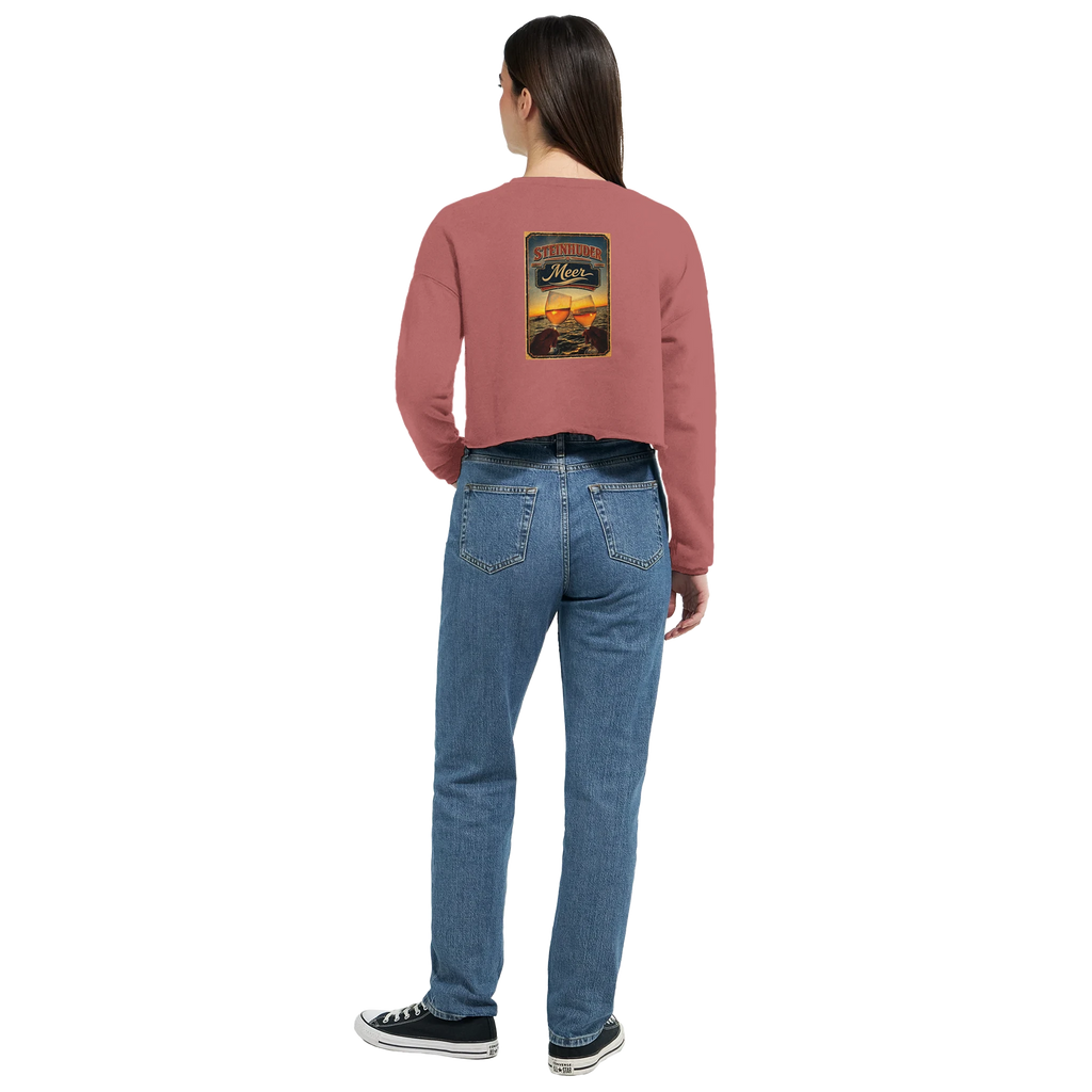 Damen-Pullover in Mauve mit Motiv „Stößchen bei Sunset“