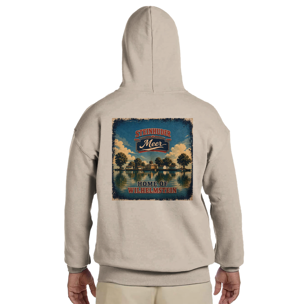 Hoodie in Aschgrau mit Motiv „Insel Wilhelmstein“