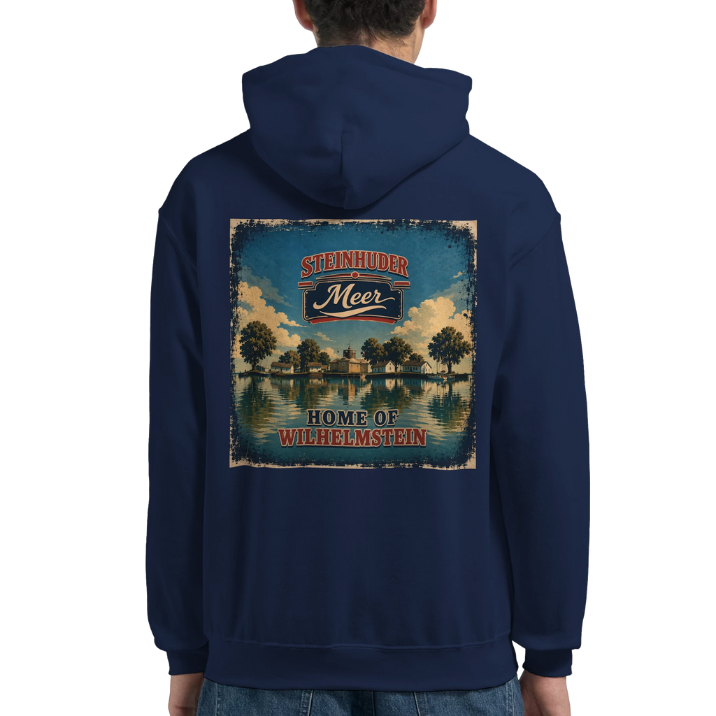 Hoodie in Weiß mit Motiv „Insel Wilhelmstein“