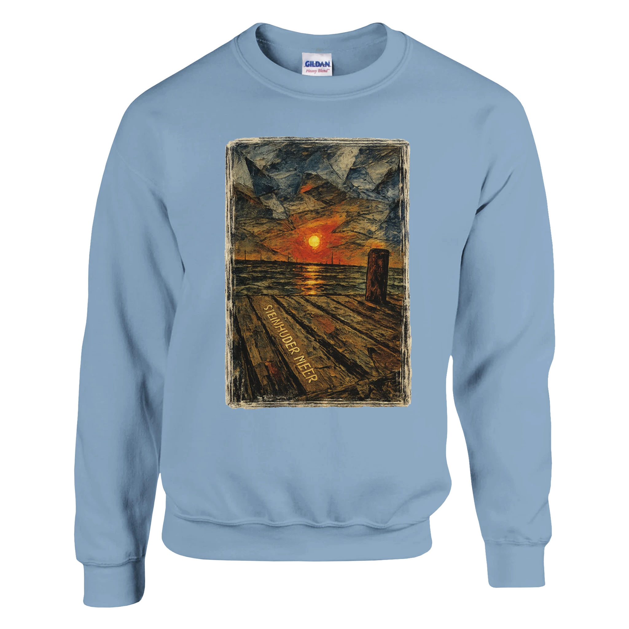 Pullover in Weiß mit Motiv „Steinhuder Meer Kunst“