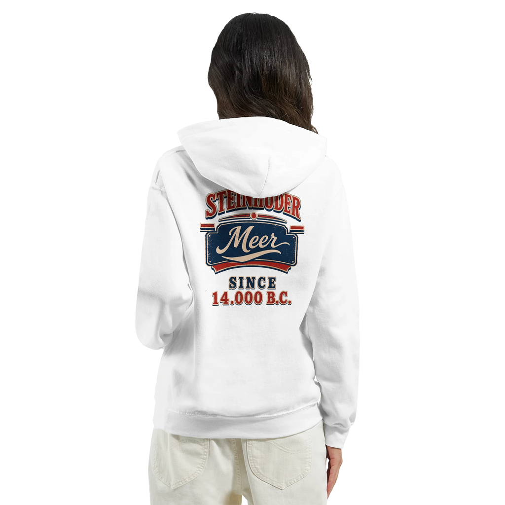 Hoodie in Aschgrau mit Motiv „Since 14.000 B.C.“