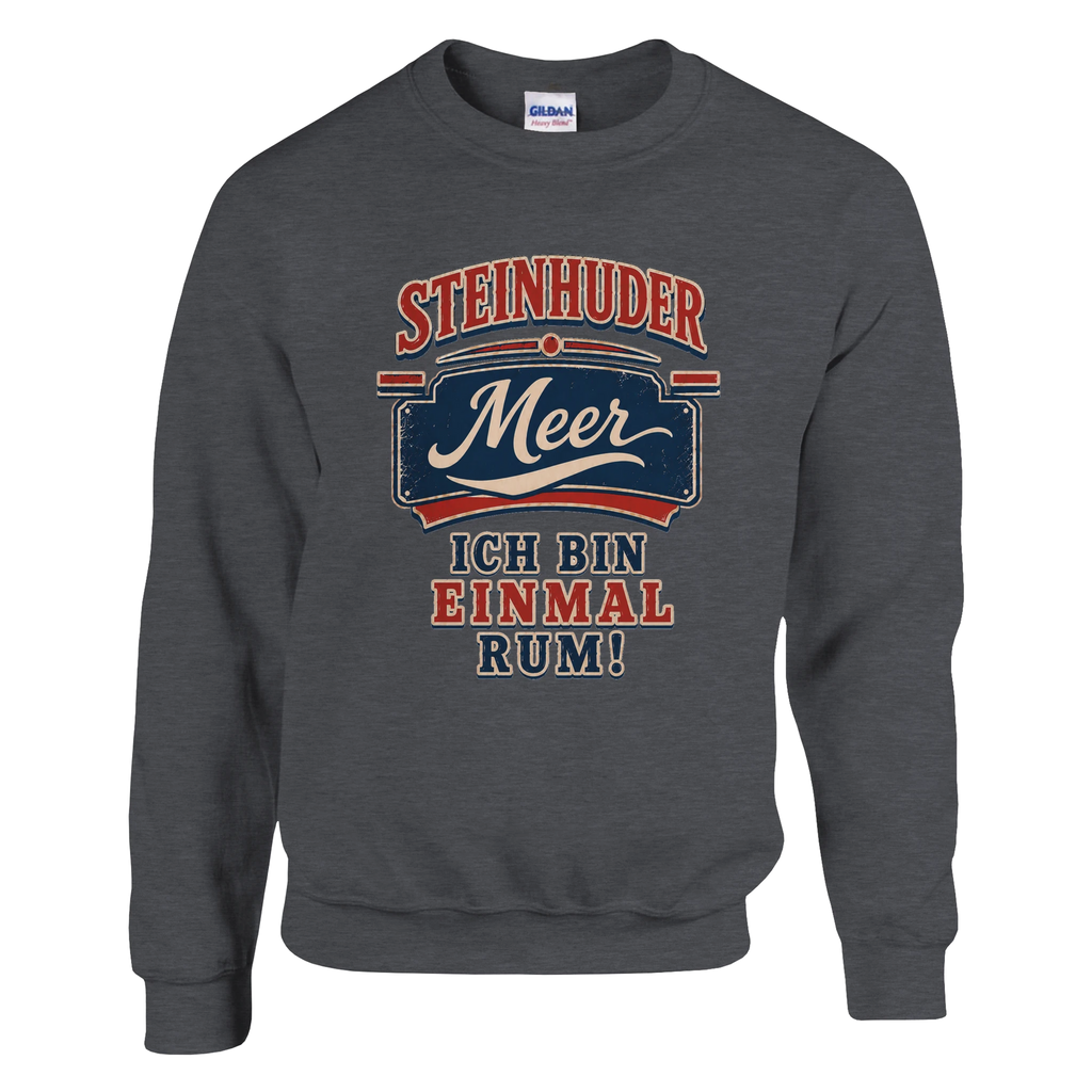 Pullover in Weiß mit Motiv „Ich bin einmal rum“