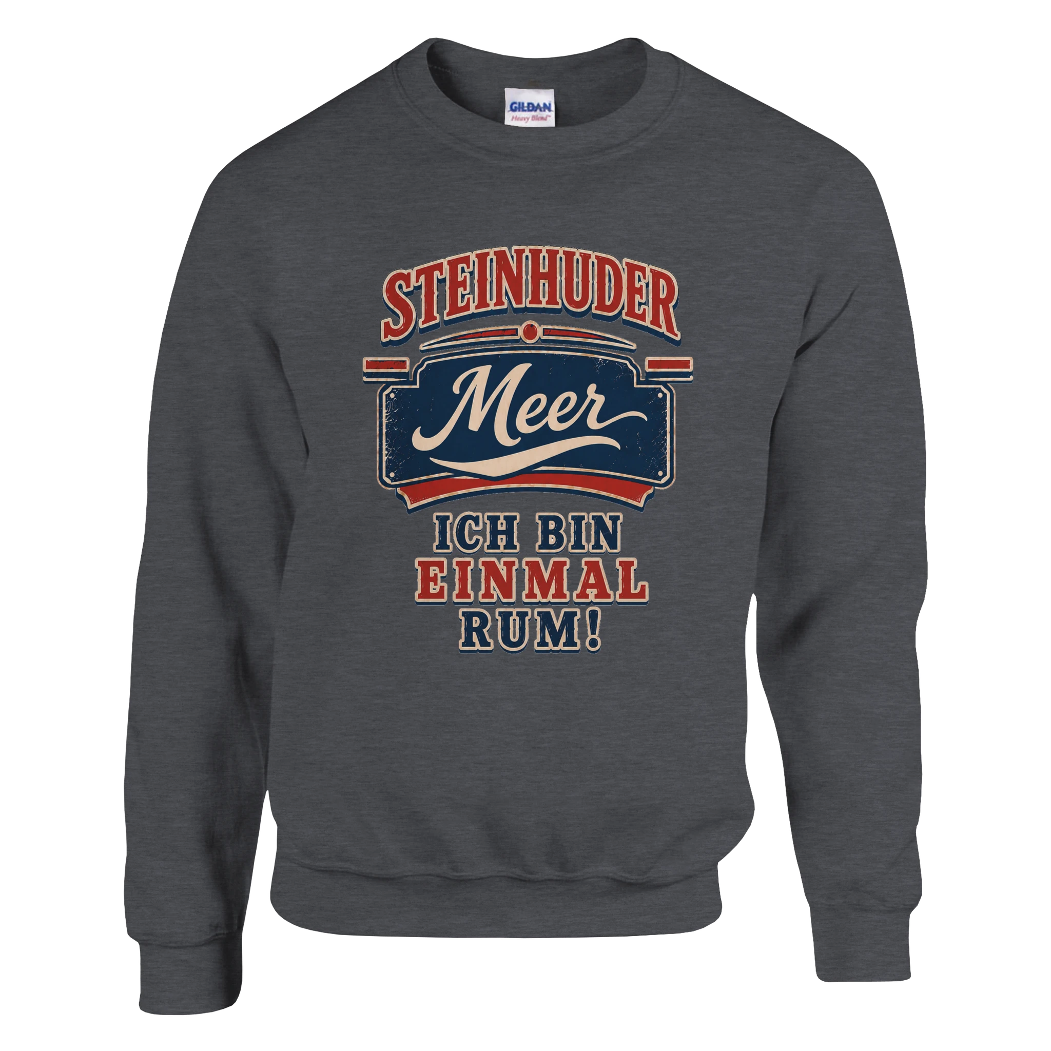 Pullover in Weiß mit Motiv „Ich bin einmal rum“