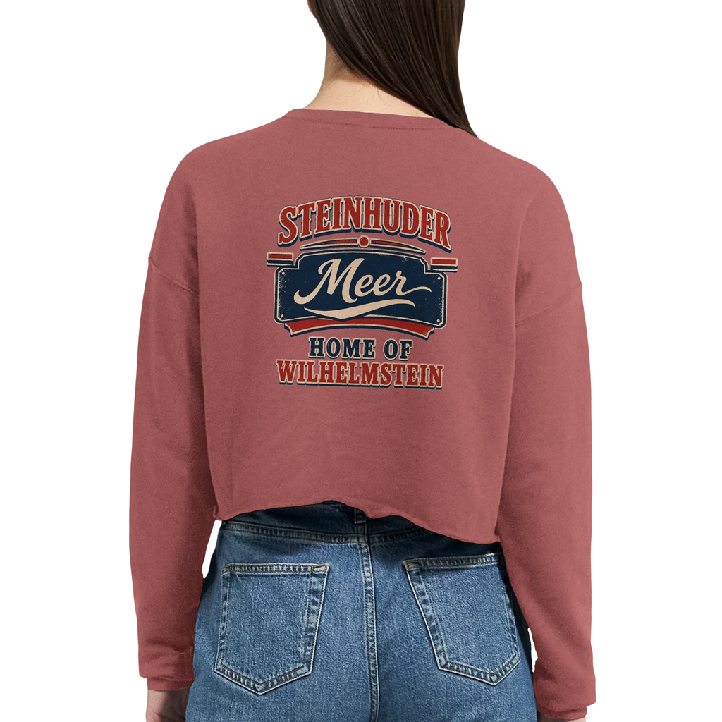 Damen-Pullover in Staubblau mit Motiv „Home of Wilhelmstein“