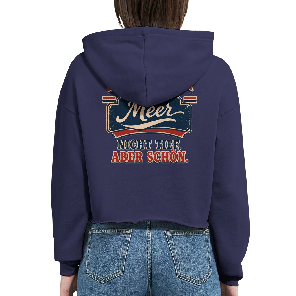 Damen-Hoodie in Pfirsich mit Motiv „Nicht tief, aber schön.“