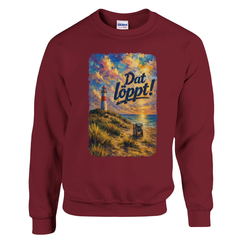 Pullover in Hellrosa mit Motiv „Dat Löppt! Typisch Norddeutsch“