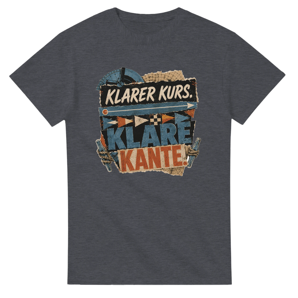 T-Shirt in Weiß mit Motiv „Klarer Kurs. Klare Kante.“