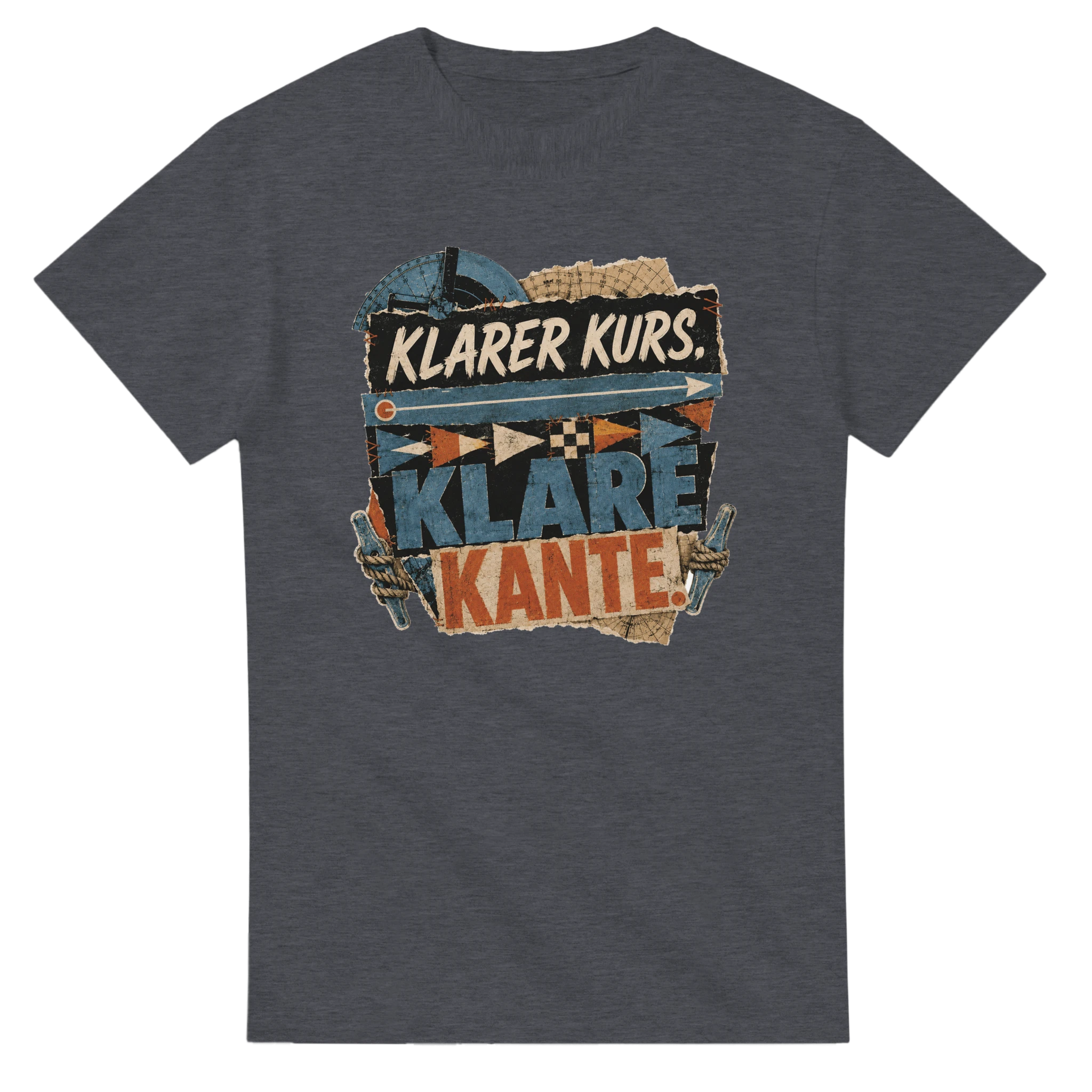 T-Shirt in Weiß mit Motiv „Klarer Kurs. Klare Kante.“