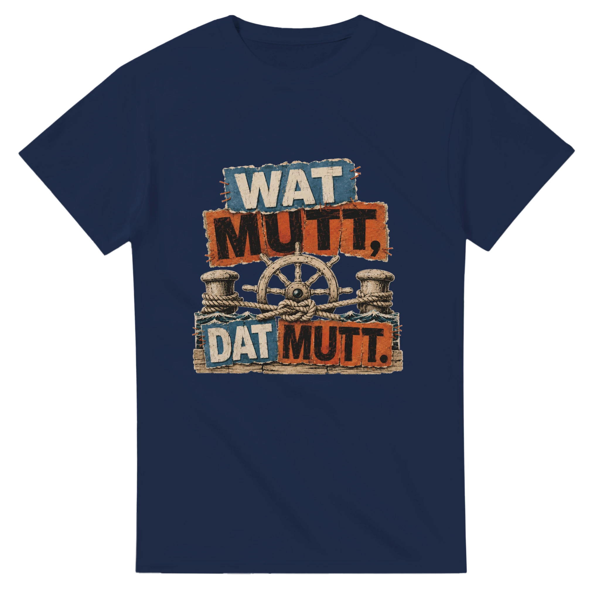 T-Shirt in Weiß mit Motiv „Wat Mutt, Dat Mutt.“