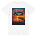 T-Shirt in Weiß mit Motiv „Sunset Ratskeller Steg am Steinhuder Meer“