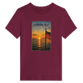 Damen-T-Shirt in Weiß mit Motiv „Flagge und Sunset“