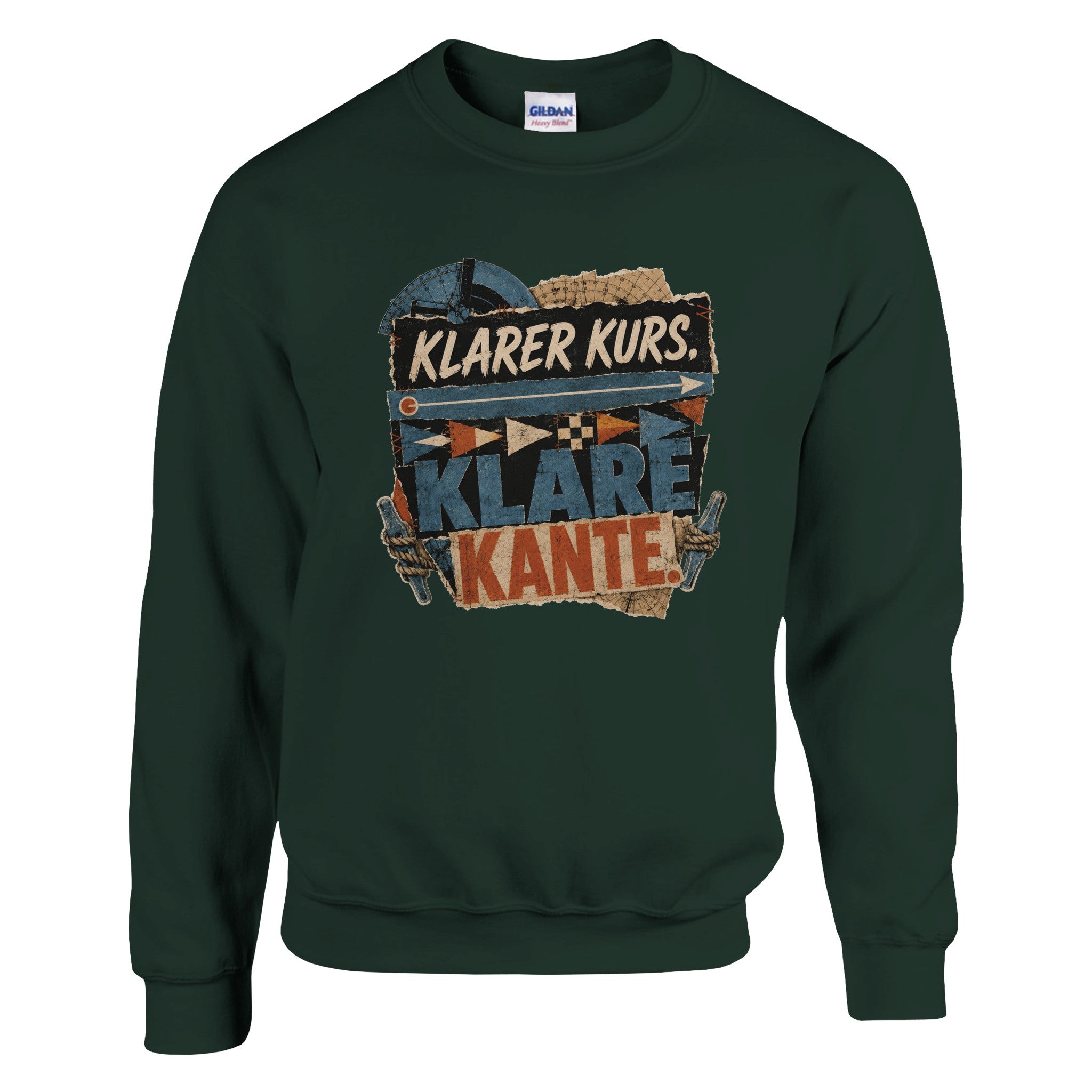 Pullover in Hellrosa mit Motiv „Klarer Kurs. Klare Kante.“