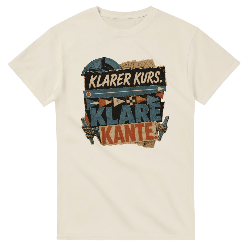 T-Shirt in Weiß mit Motiv „Klarer Kurs. Klare Kante.“