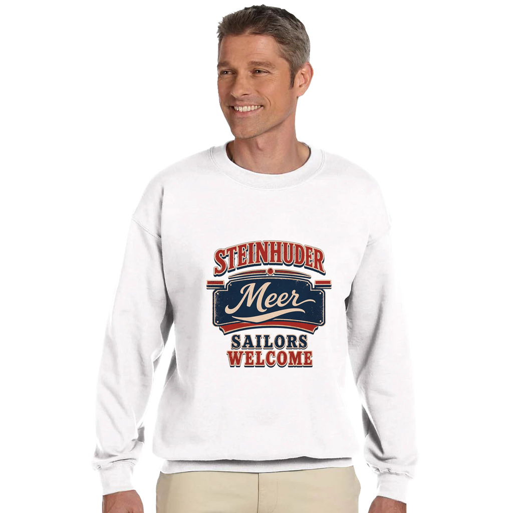 Pullover in Aschgrau mit Motiv „Sailors Welcome“