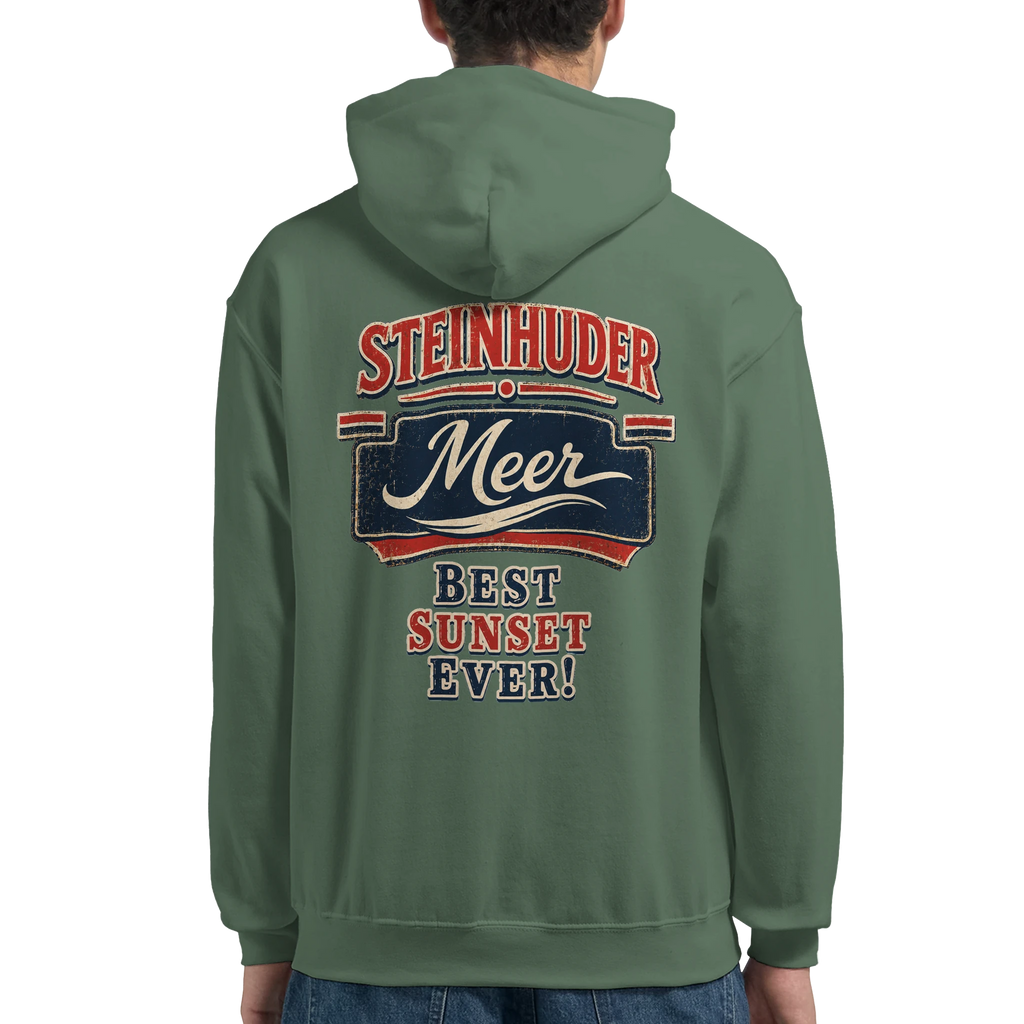Hoodie in Weiß mit Motiv „Best Sunset ever!“