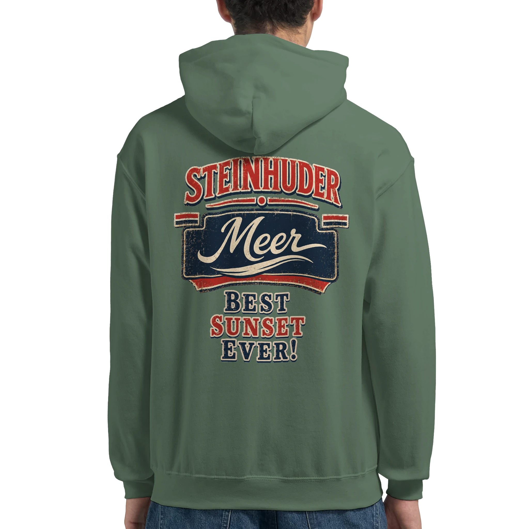 Hoodie in Weiß mit Motiv „Best Sunset ever!“