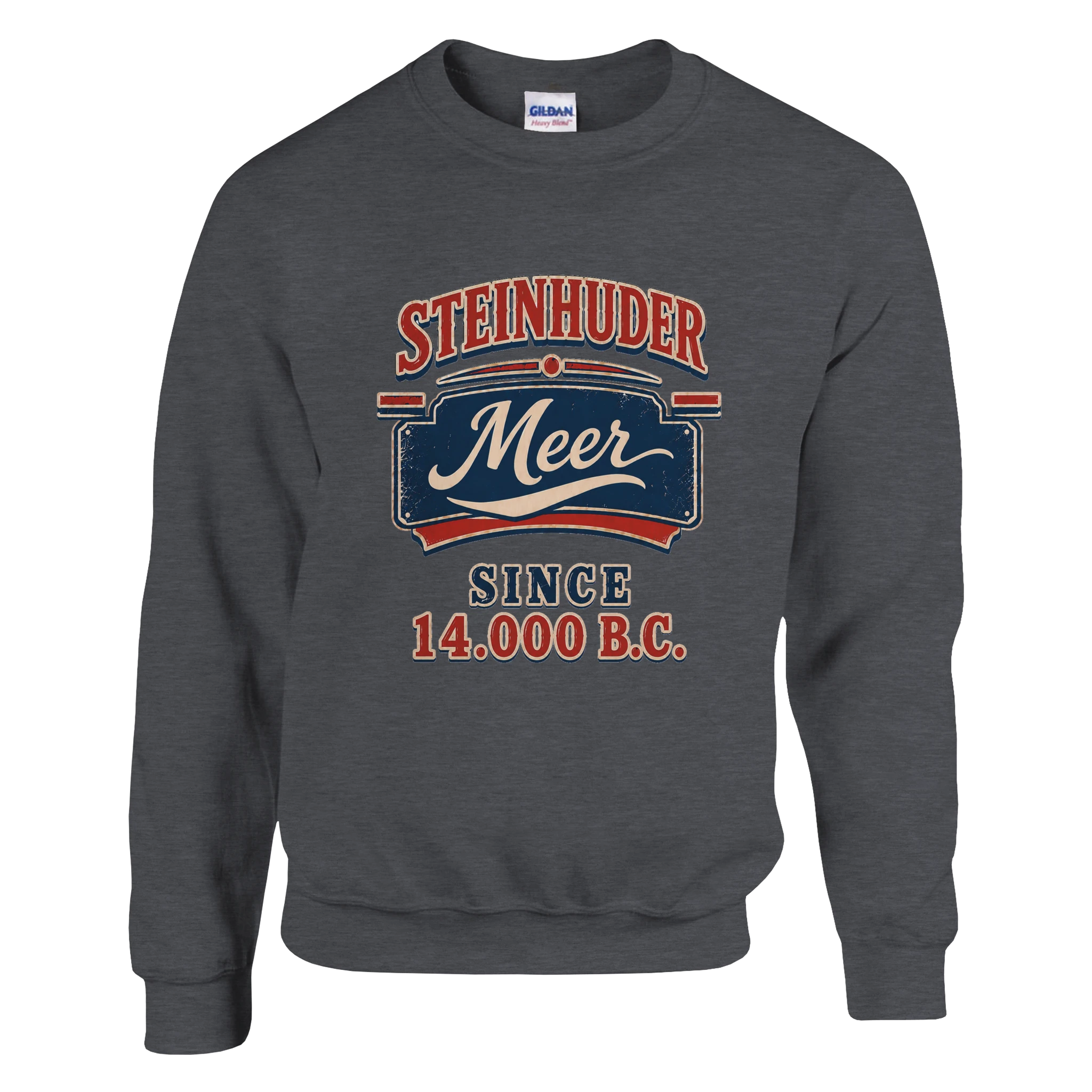 Pullover in Weiß mit Motiv „Since 14.000 B.C.“