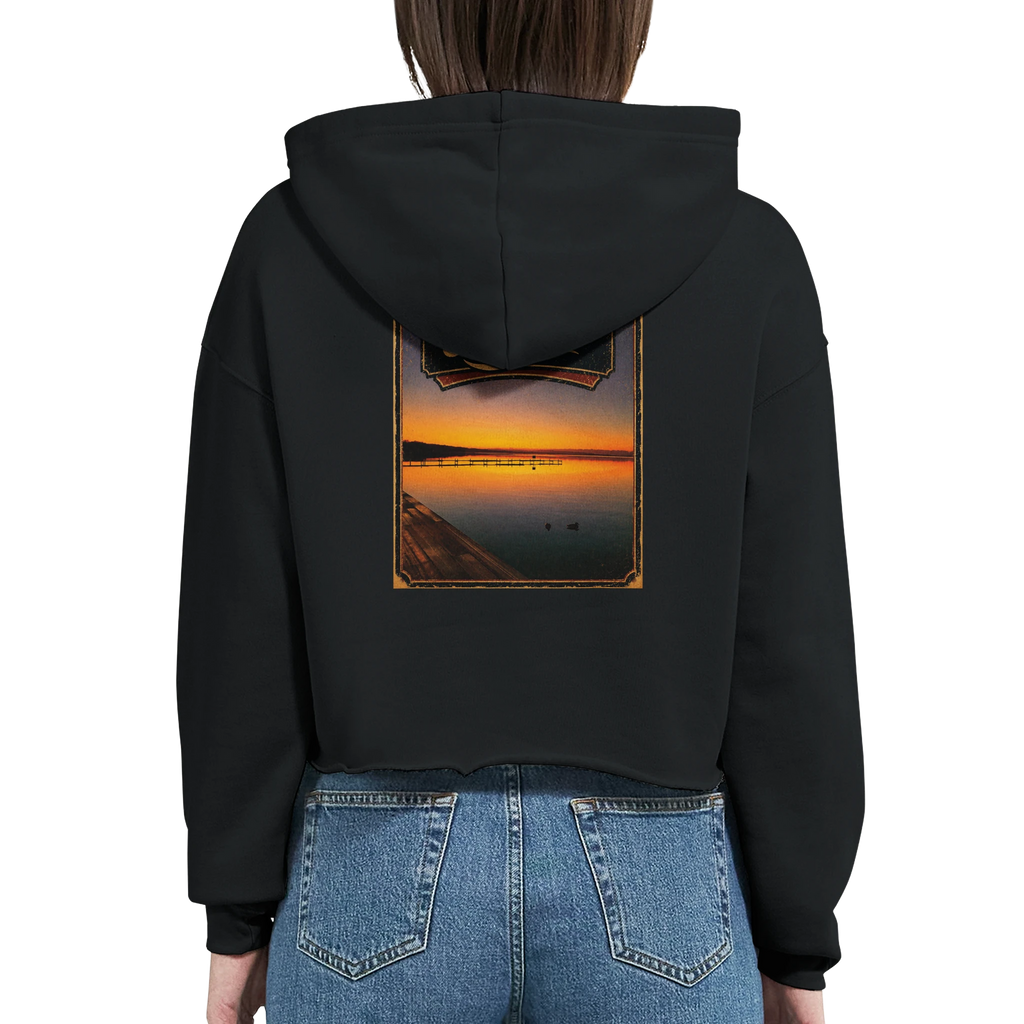 Damen-Hoodie in Weiß mit Motiv „Steg an der Planke“