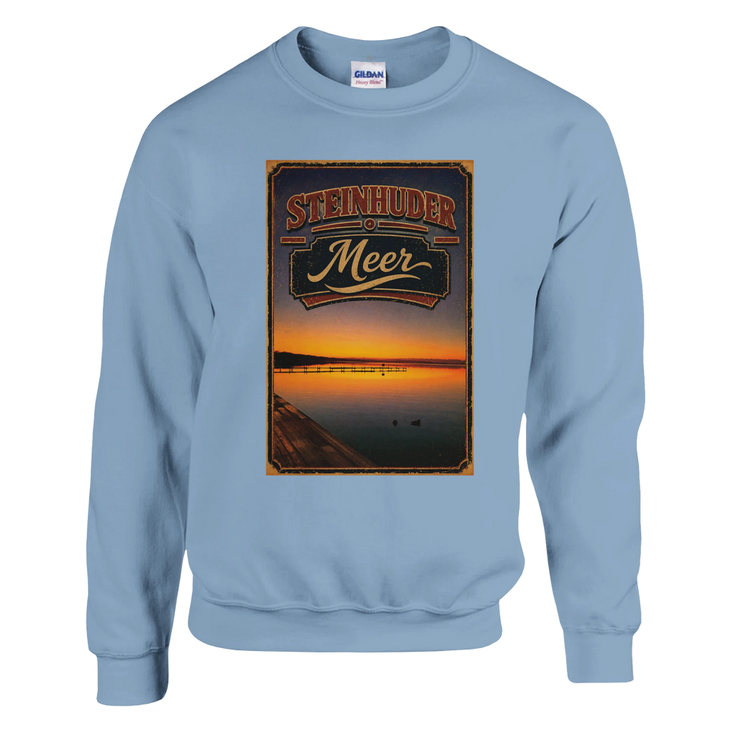 Pullover in Weiß mit Motiv „Steg an der Planke“