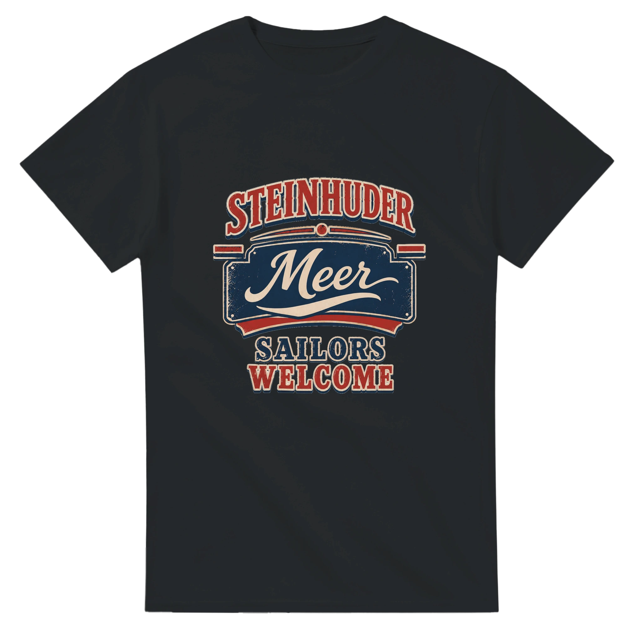 T-Shirt in Natur mit Motiv „Sailors Welcome“