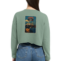 Damen-Pullover in Staubblau mit Motiv „Kapitän an Bord“