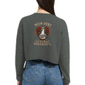 Damen-Pullover in Staubblau mit Motiv „Mein Herz schlägt NORDWÄRTS. Möwe“