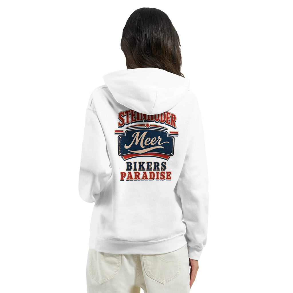 Hoodie in Sand mit Motiv „Bikers Paradise“