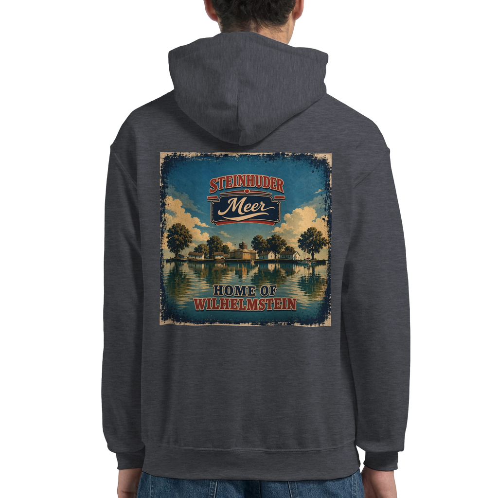 Hoodie in Weiß mit Motiv „Insel Wilhelmstein“