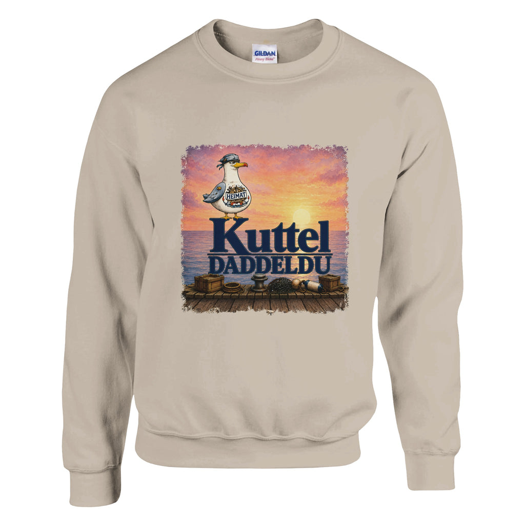 Pullover in Weiß mit Motiv „Kuttel Daddeldu“