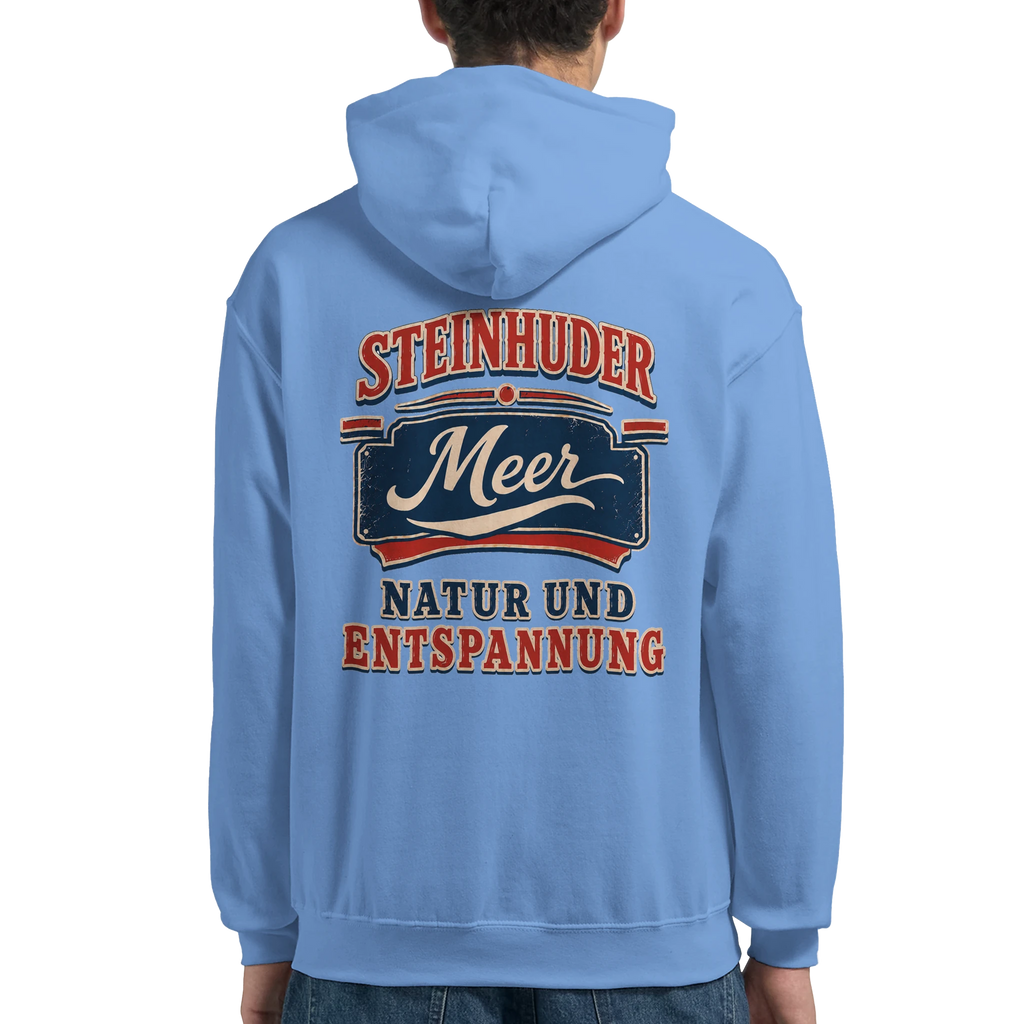 Hoodie in Weiß mit Motiv „Natur und Entspannung am Steinhuder Meer“