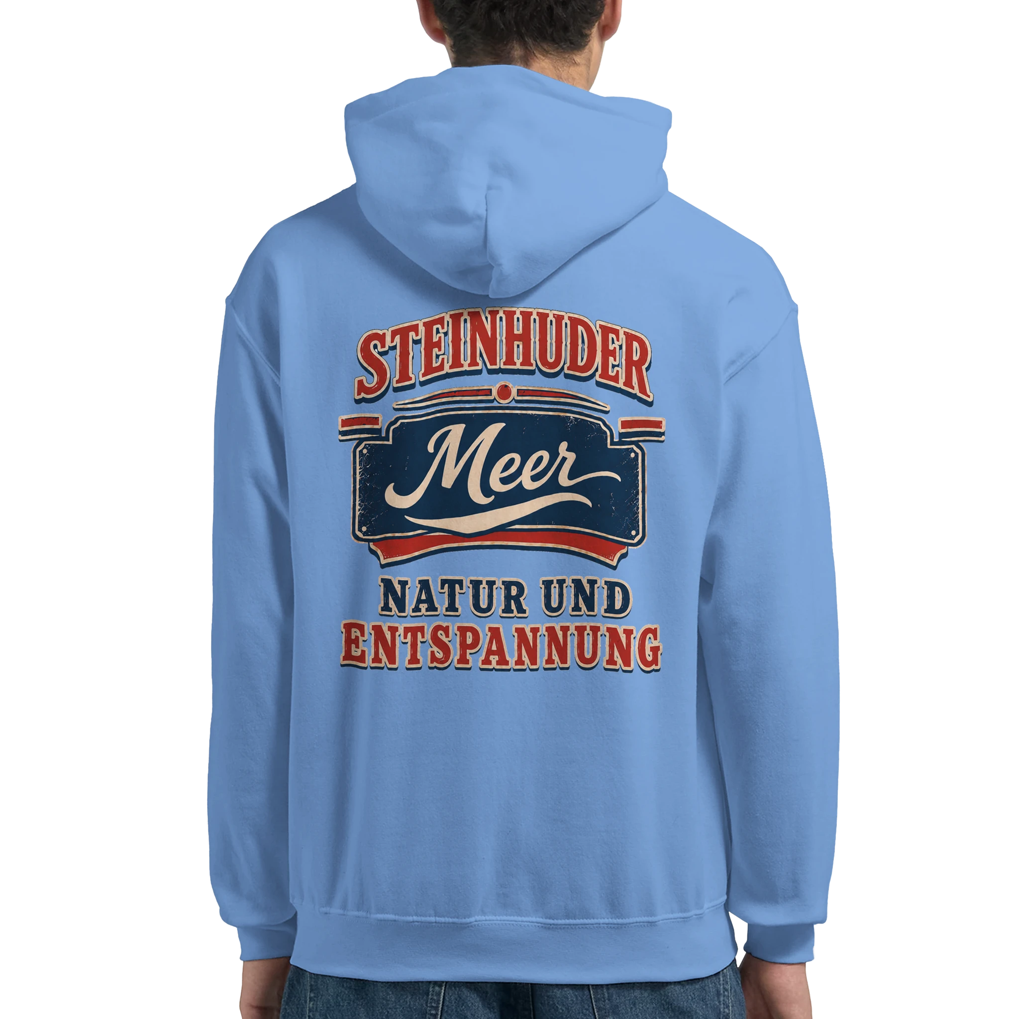 Hoodie in Weiß mit Motiv „Natur und Entspannung am Steinhuder Meer“