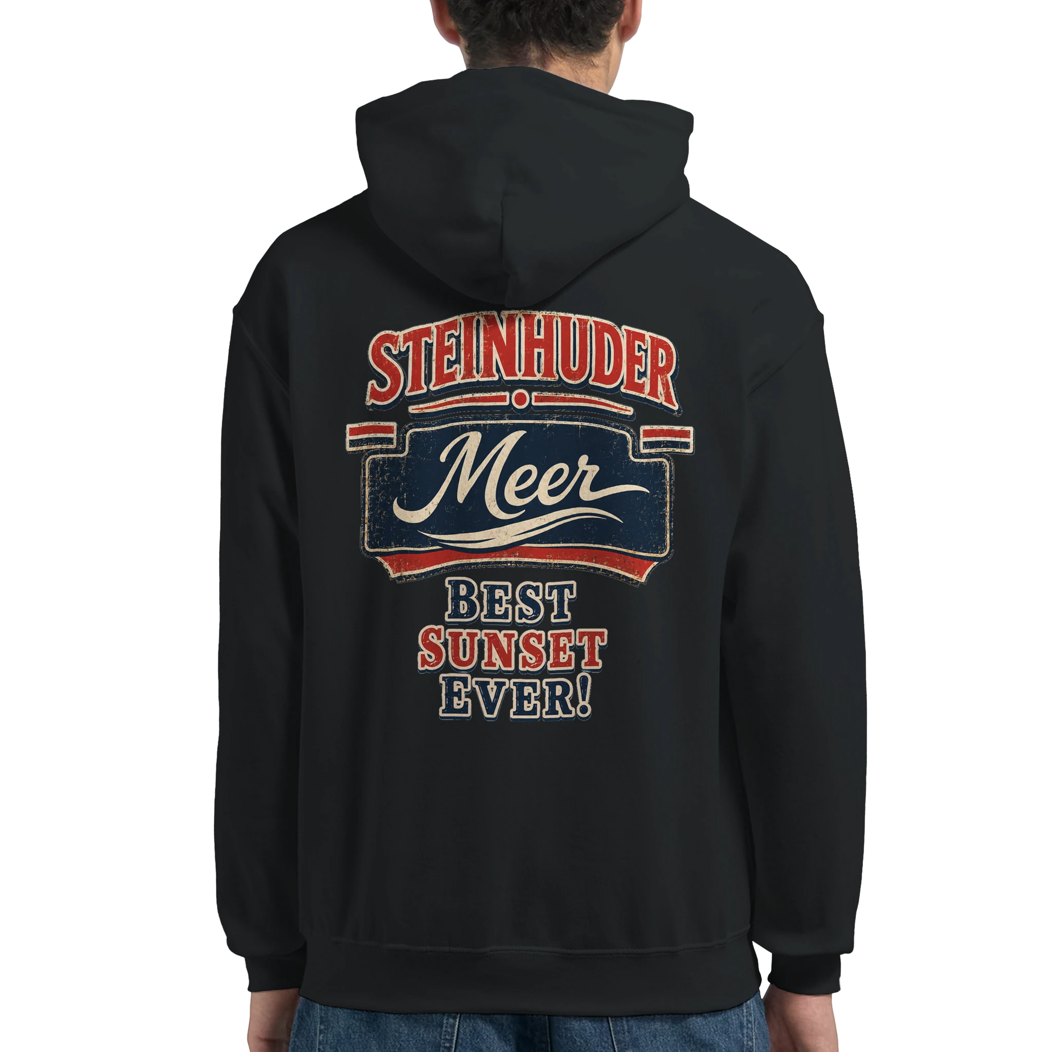 Hoodie in Weiß mit Motiv „Best Sunset ever!“