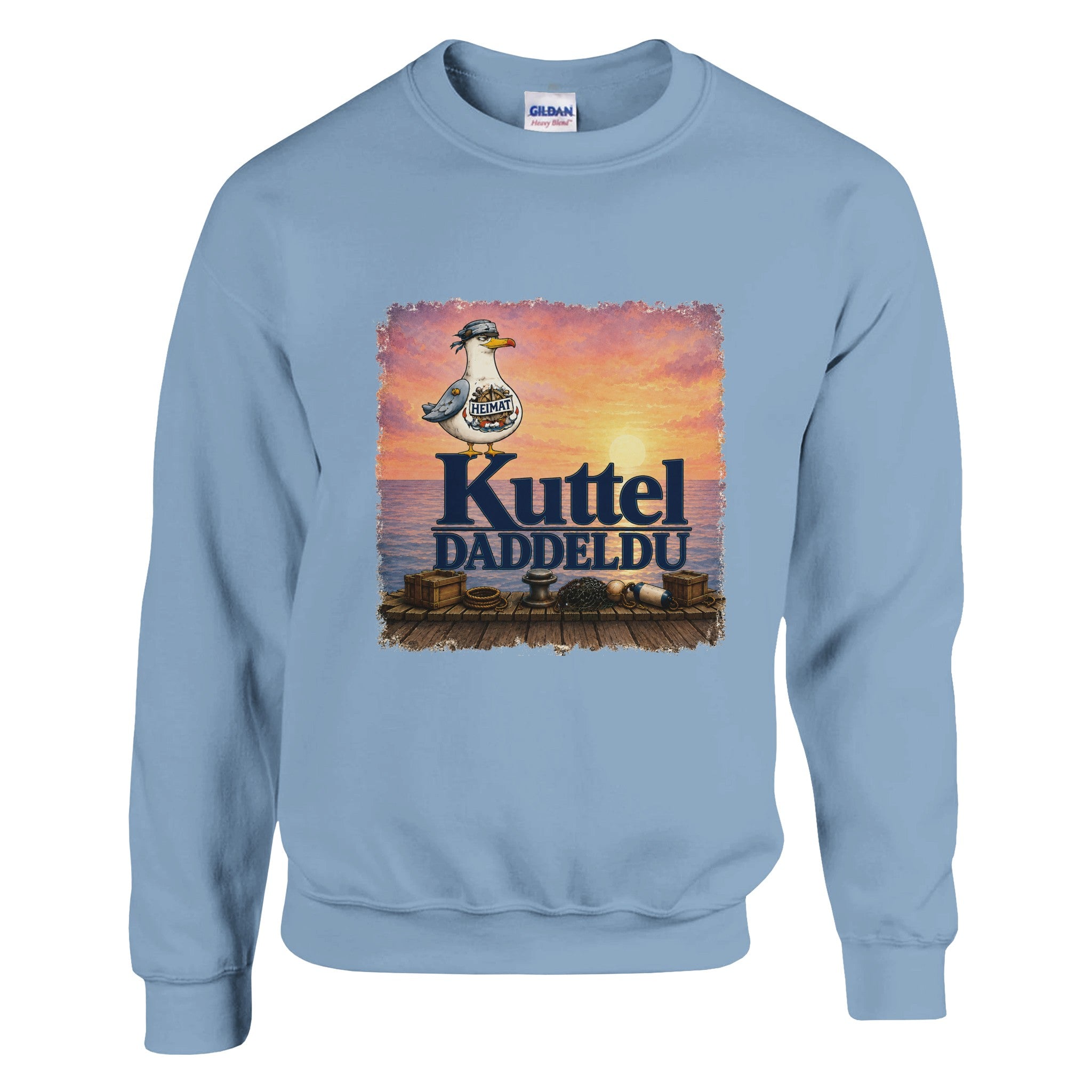 Pullover in Weiß mit Motiv „Kuttel Daddeldu“