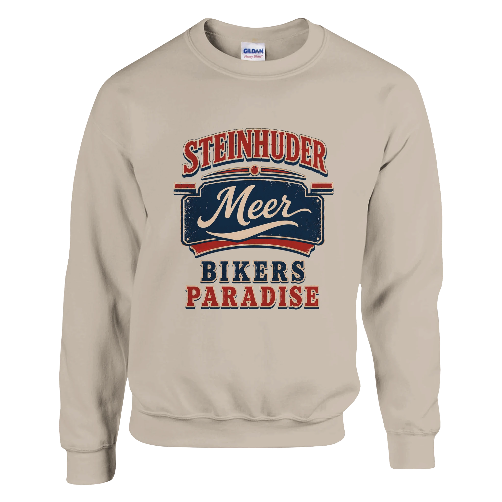 Pullover in Weiß mit Motiv „Bikers Paradise“