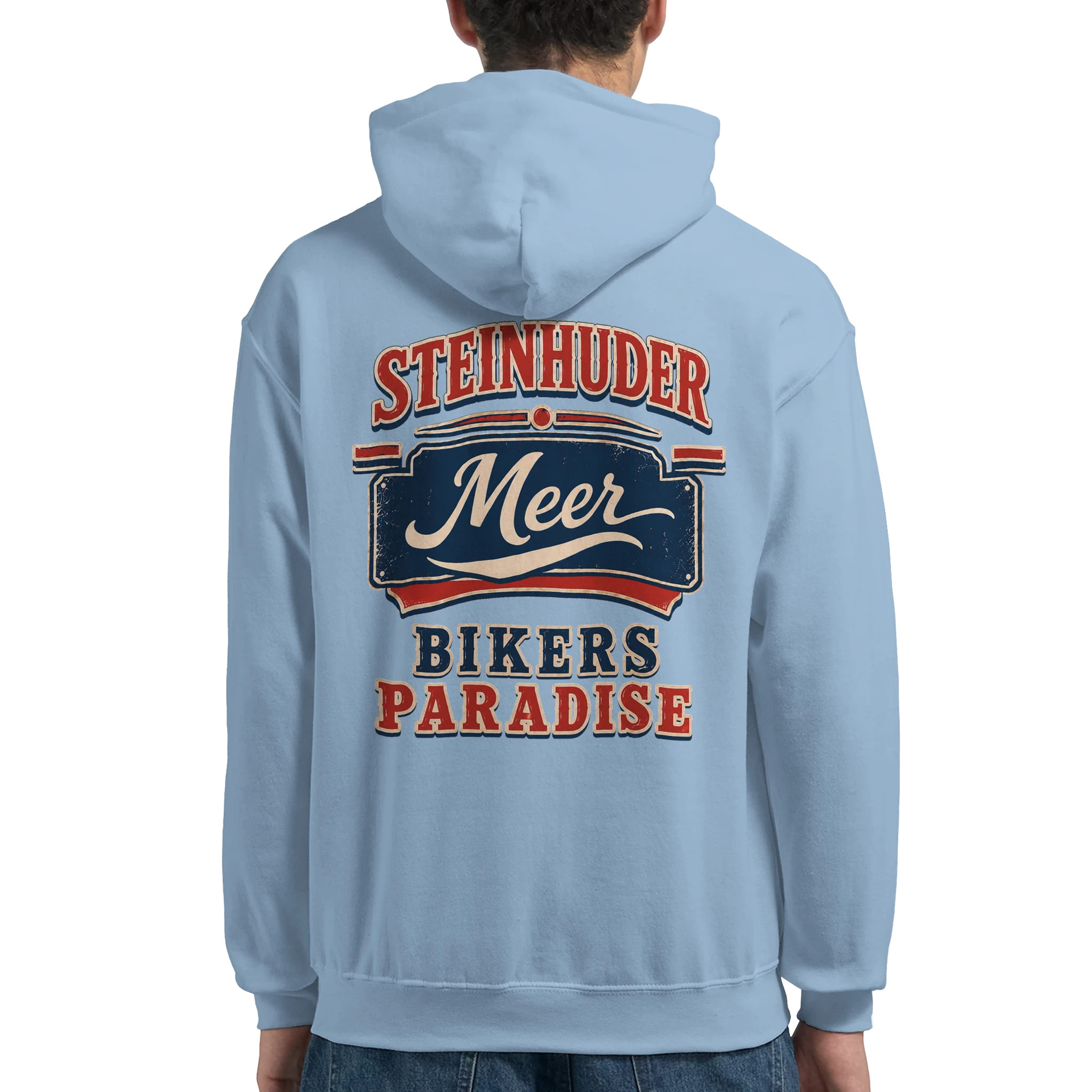 Hoodie in Aschgrau mit Motiv „Bikers Paradise“