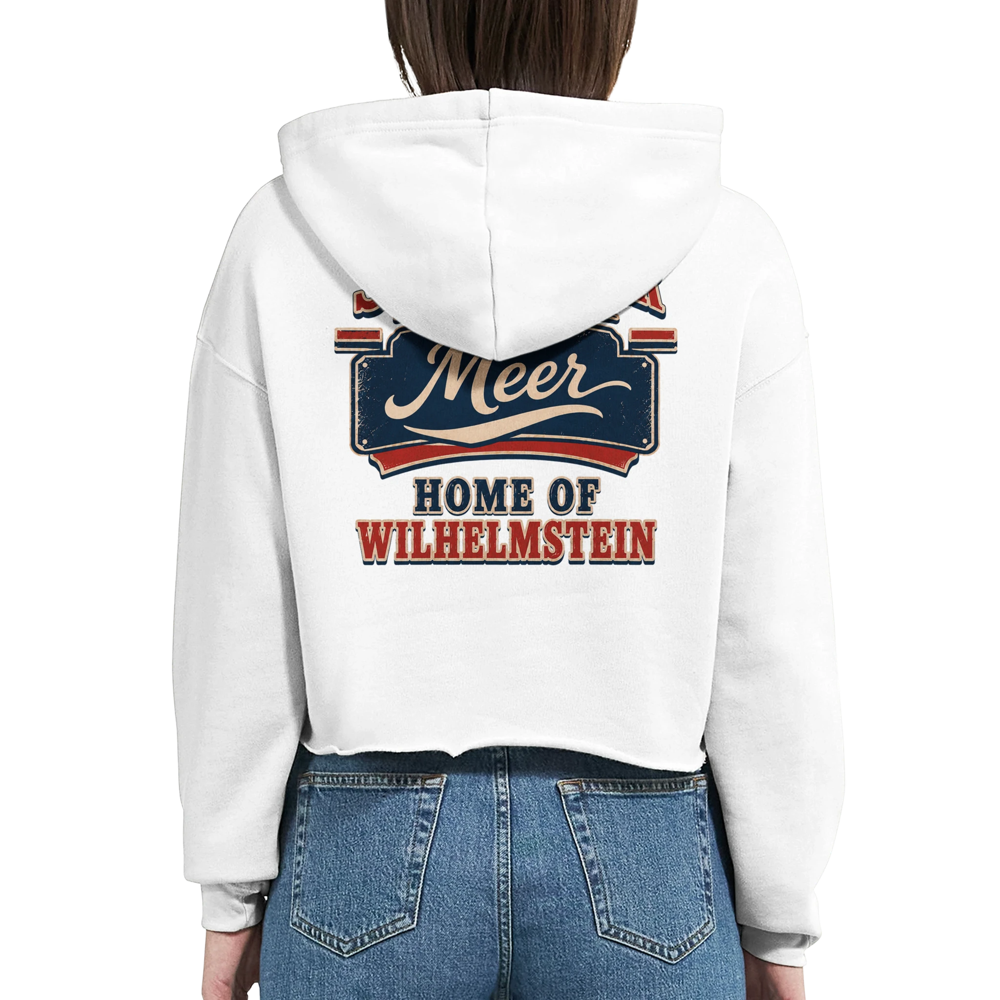 Damen-Hoodie in Weiß mit Motiv „Home of Wilhelmstein“