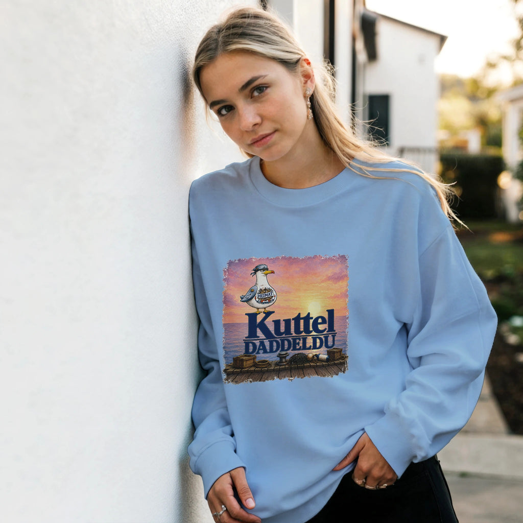 Pullover in Hellrosa mit Motiv „Kuttel Daddeldu“