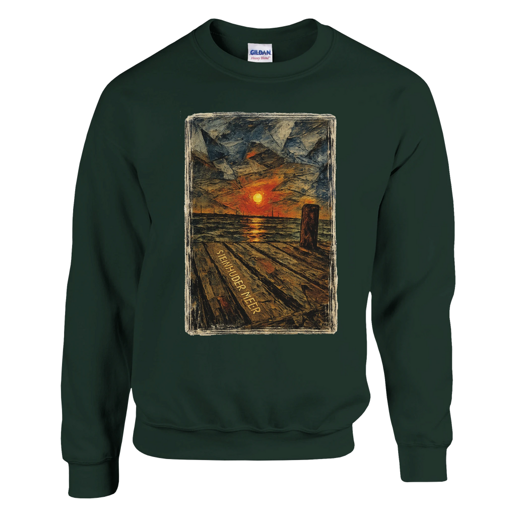 Pullover in Weiß mit Motiv „Steinhuder Meer Kunst“