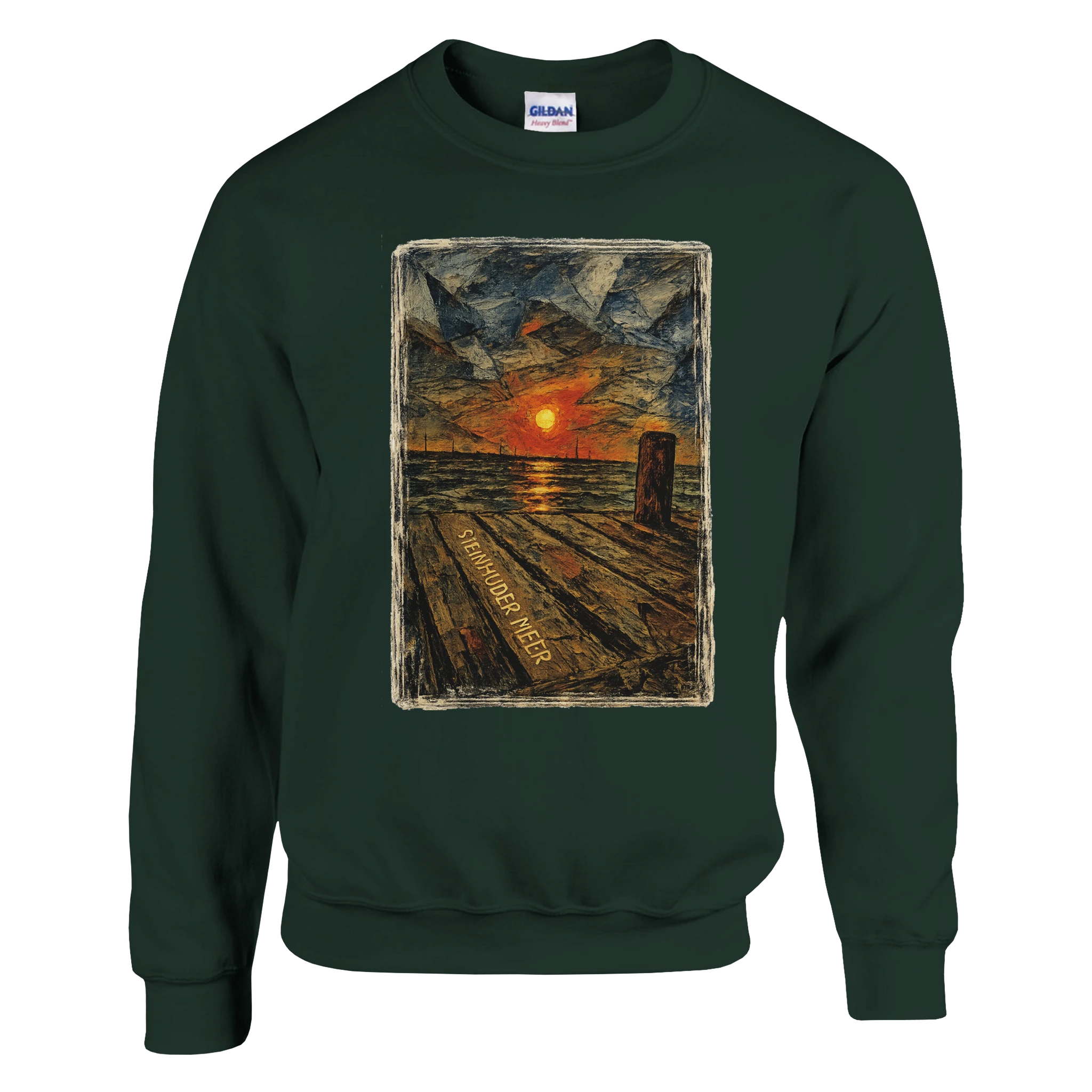 Pullover in Weiß mit Motiv „Steinhuder Meer Kunst“