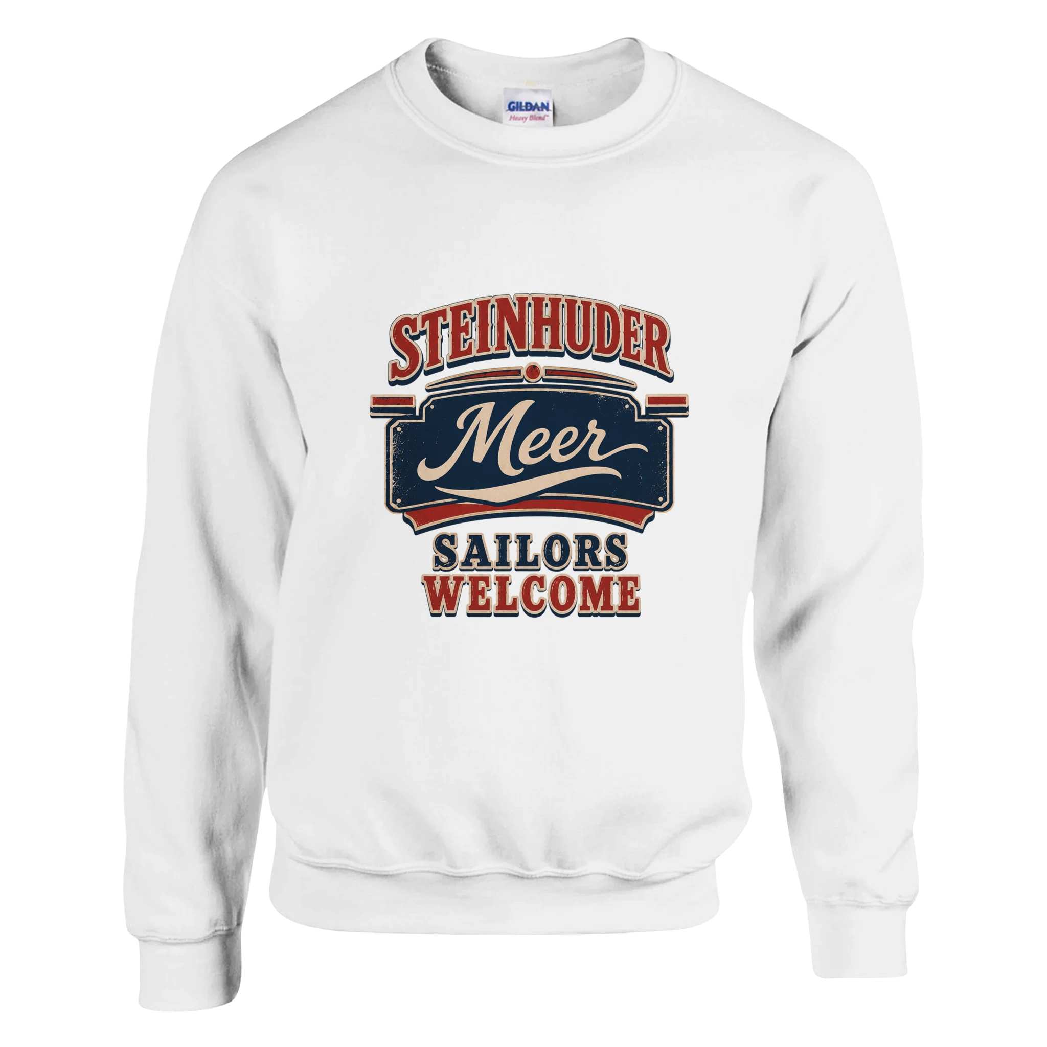 Pullover in Weiß mit Motiv „Sailors Welcome“